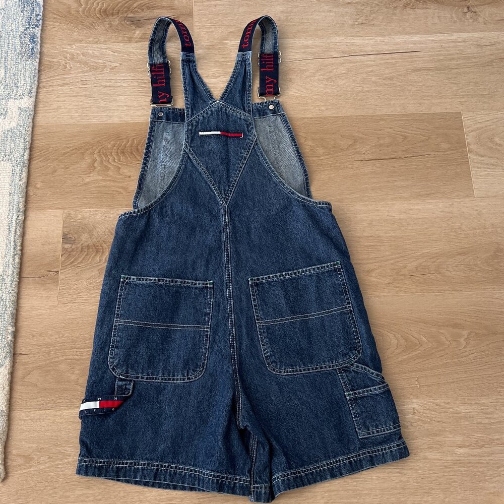 Like New Vintage Women's Tommy Hilfiger Demin Bib Overall Shorts - Size XS - Picture 2 of 11